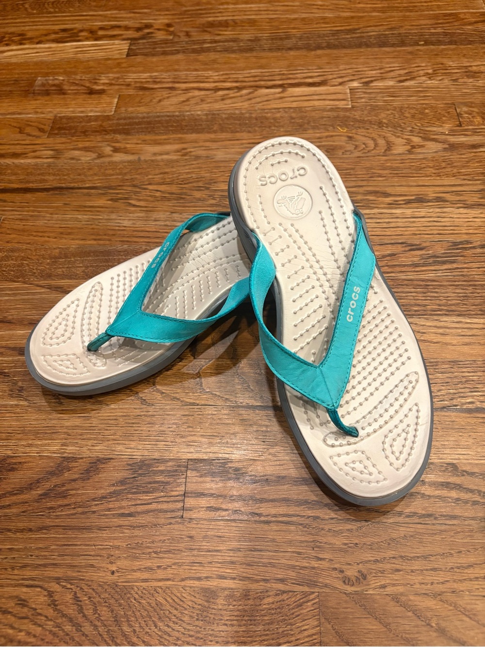 Crocs Swiftwater Tropical Teal Flip-Flops Sandals Women’s 7 - Picture 4 of 5